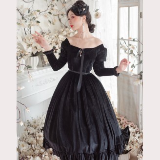 Vivian Elegant French Vintage Gothic Lolita dress OP by Souffle Song (SS1021)